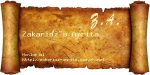 Zakariás Amrita névjegykártya